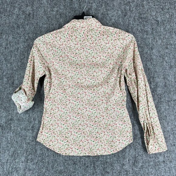 Talbots Floral Button Down Shirt - Cream and Pink - Picture 2 of 12